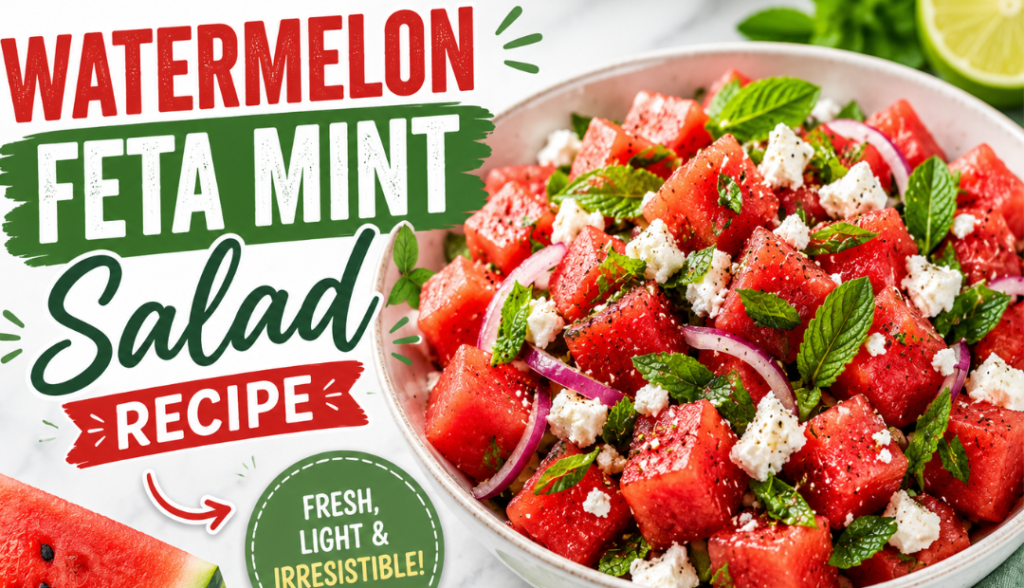 Watermelon Feta Mint Salad Recipe
