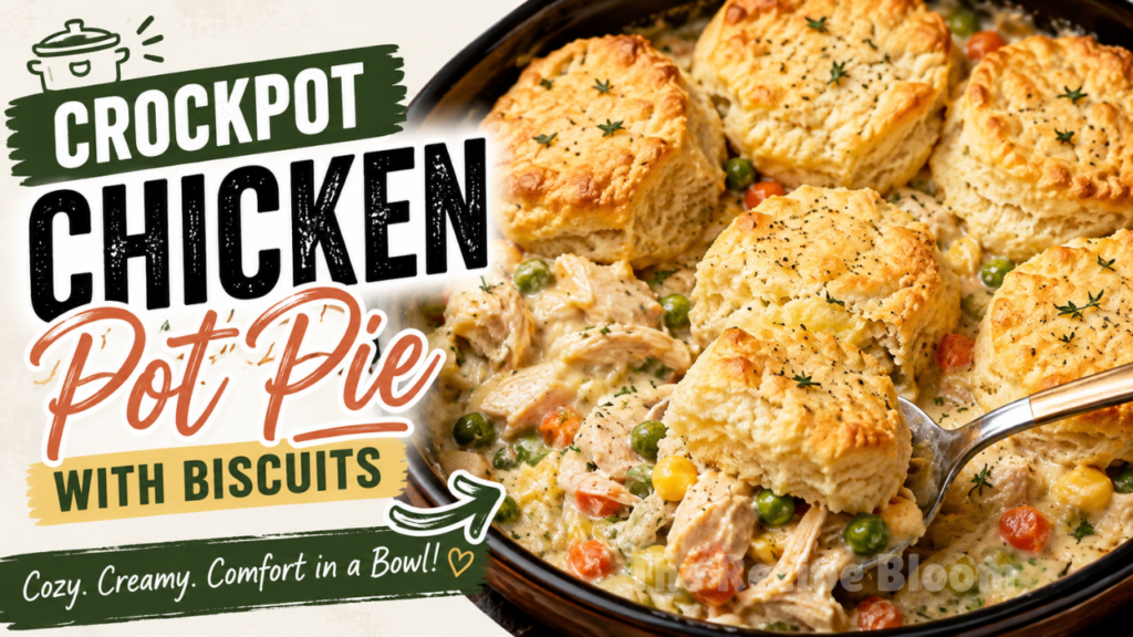 crockpot chicken pot pie with biscuits
