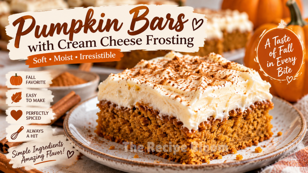 pumpkin bars with cream cheese frosting