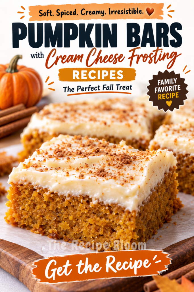 pumpkin bars with cream cheese frosting
